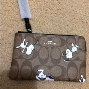 Snoopy coach wristlet new
